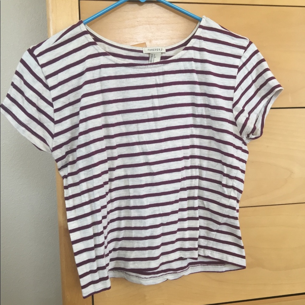 F21 Striped Crop Top